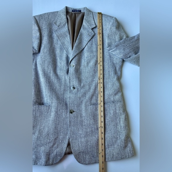 Bert Pulitzer Collector’s Edition Pure Silk Tan Gray Blazer Sport Coat Men’s 42 - Picture 7 of 12